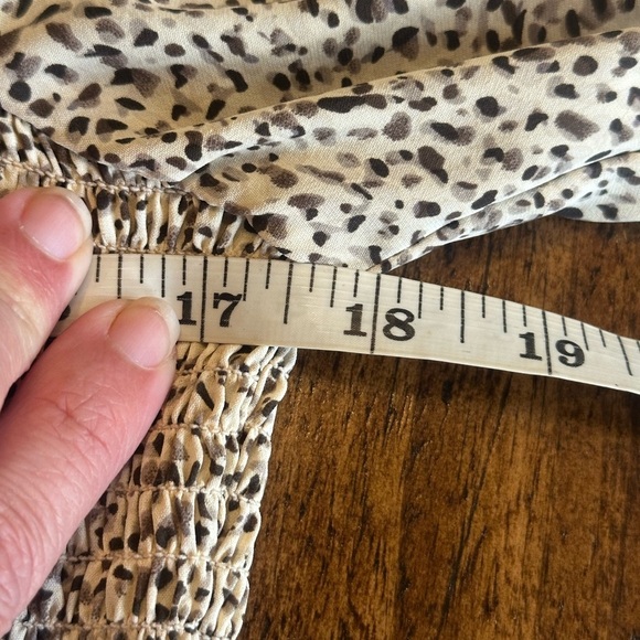 Grade & Gather | Smocked Bodice Tiered Midi Dress, Animal Print, Size M - Picture 7 of 7